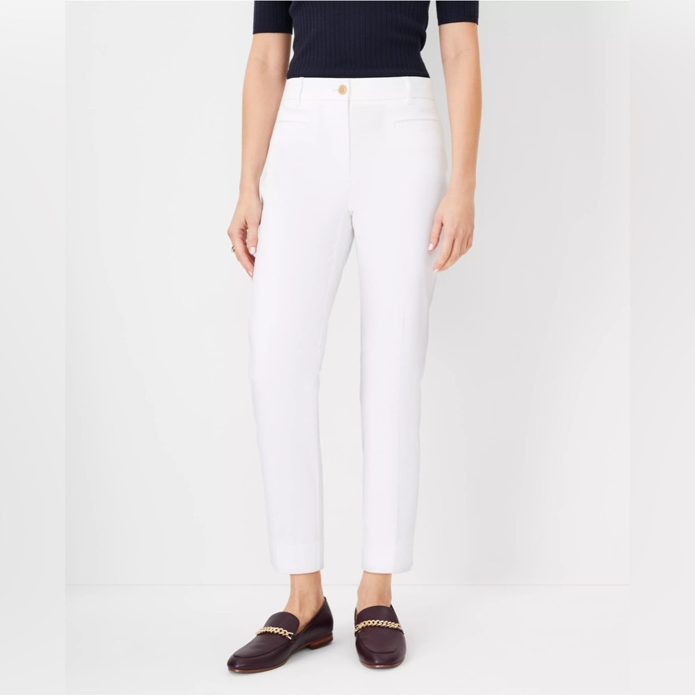 ANN TAYLOR White Ankle Crop Pants 0